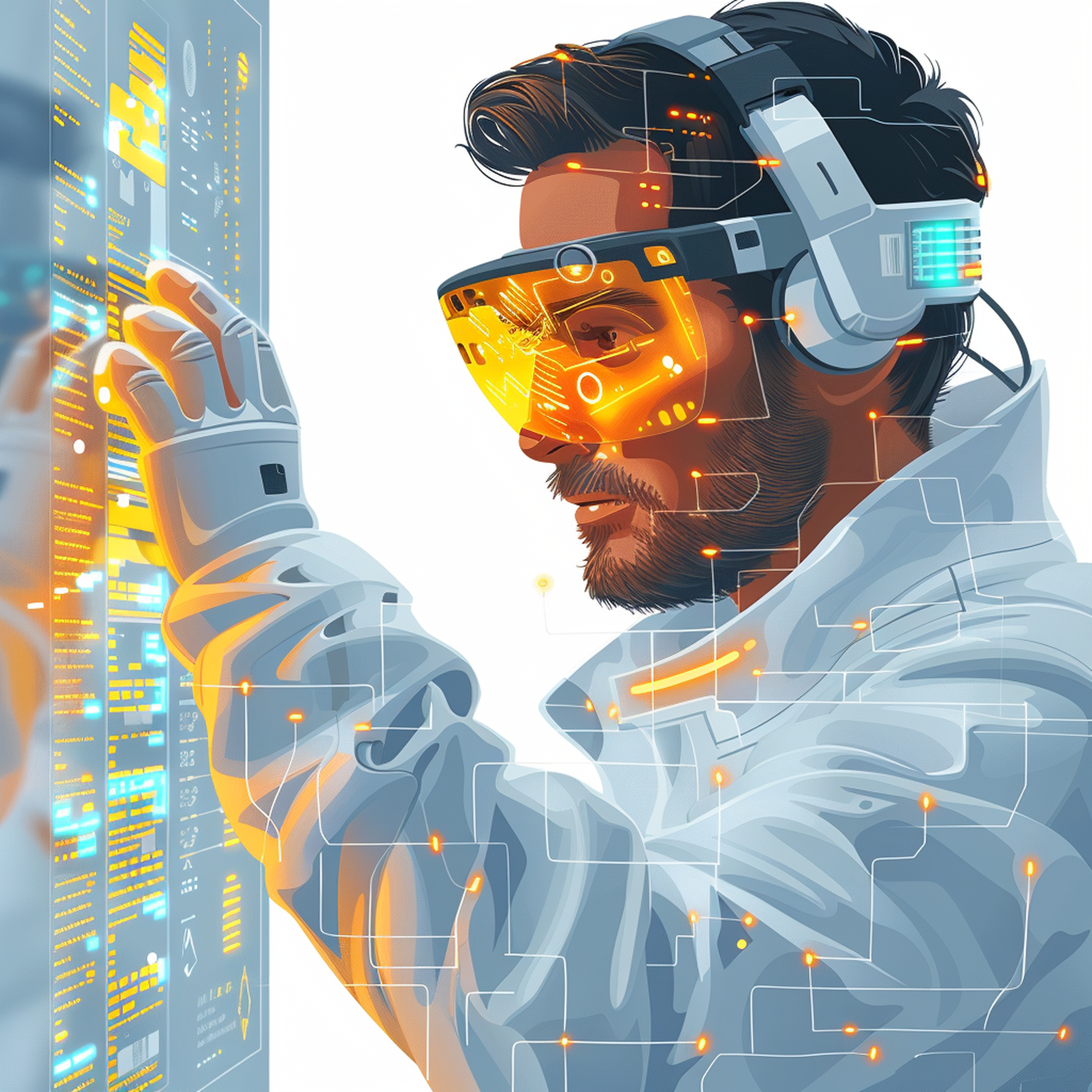 data scientist ai researcher tech networking clipart