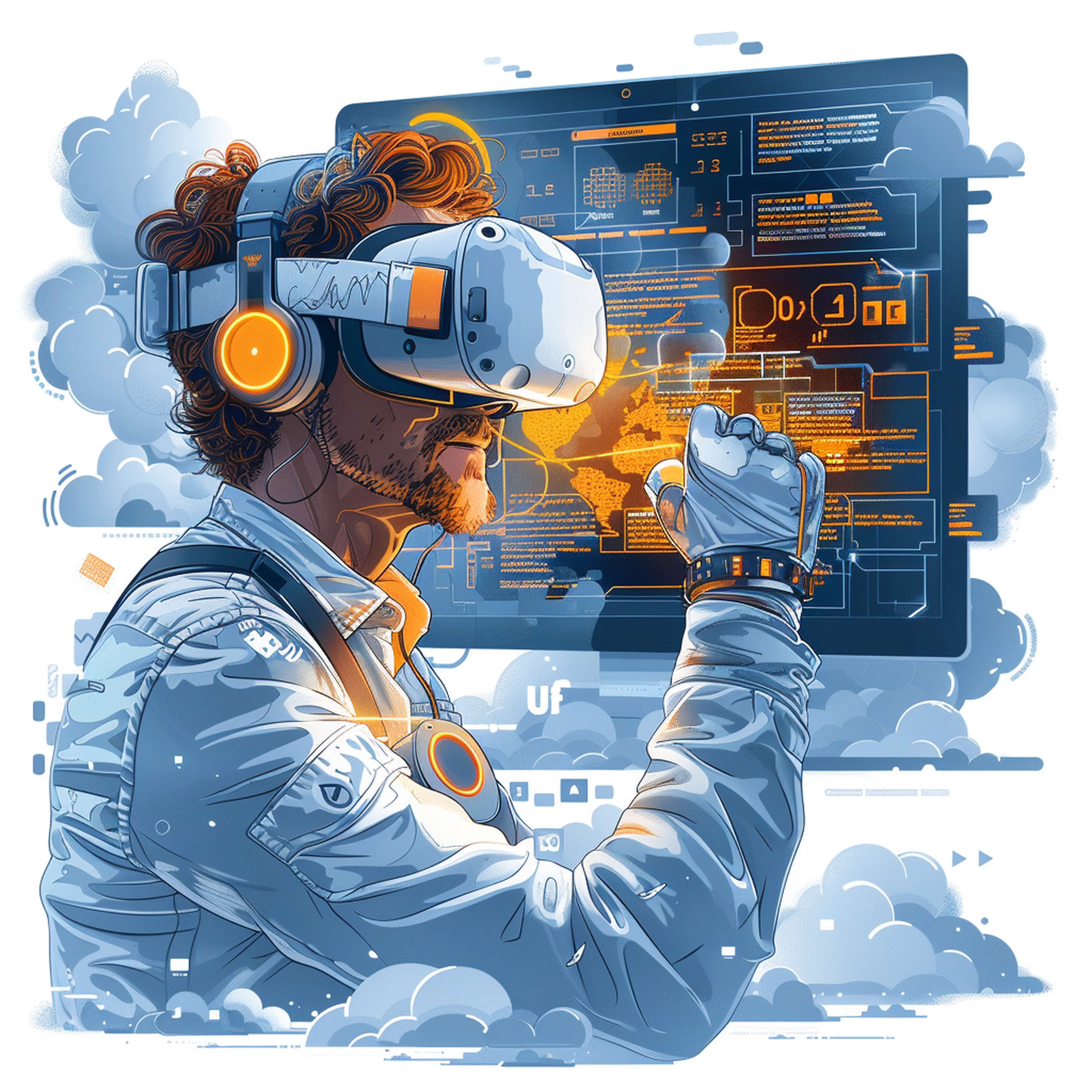 blockchain specialist network engineer illustrated flat minimal design